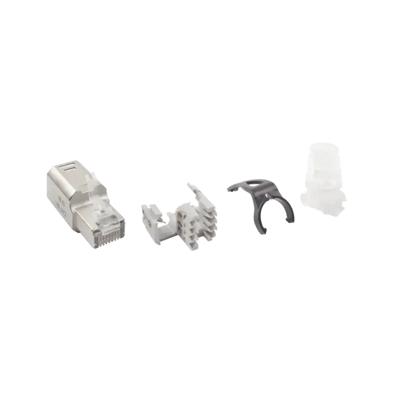 Plug RJ45 Cat6A Blindado, Terminación en Campo, Co Plug RJ45 Cat6A Blindado, Terminación en Campo, Co