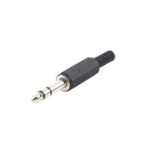 Conector macho de 6,3 mm con funda de plastic