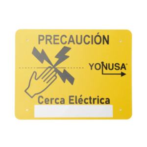 Letrero de PRECAUCION para cercas electrifica