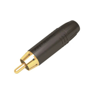 Conector Macho RCA - Carcasa Enchapada en Neg