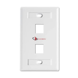 Placa de pared Keystone de 2 salidas, color blanco