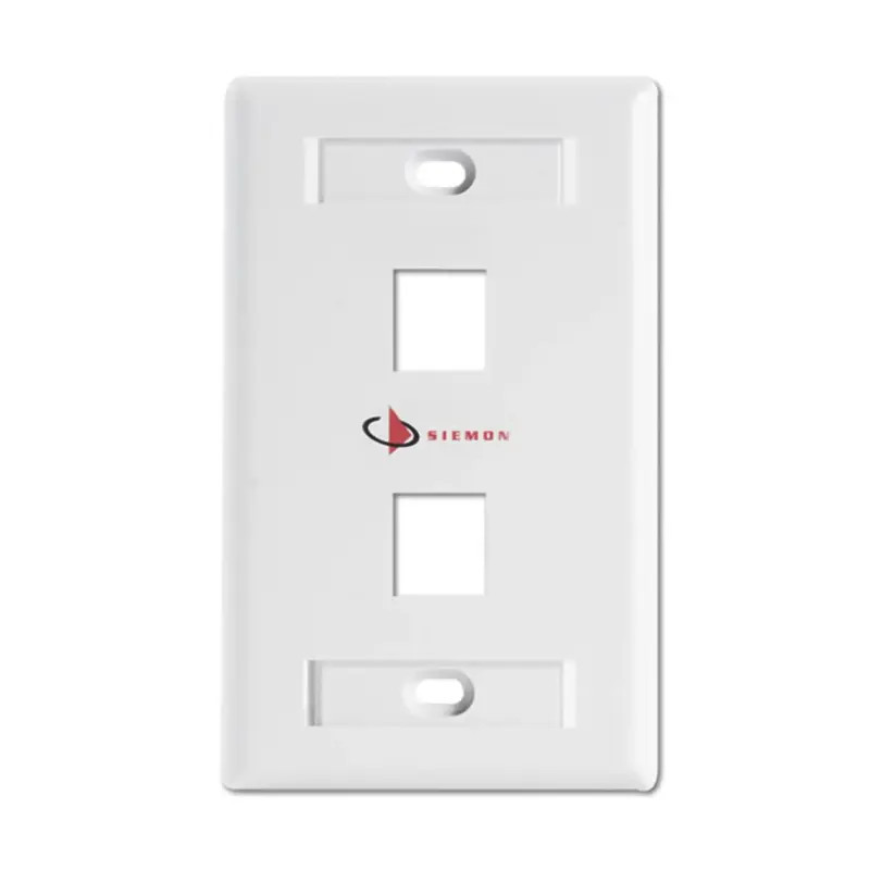 Placa de pared Keystone de 2 salidas, color blanco Placa de pared Keystone de 2 salidas, color blanco