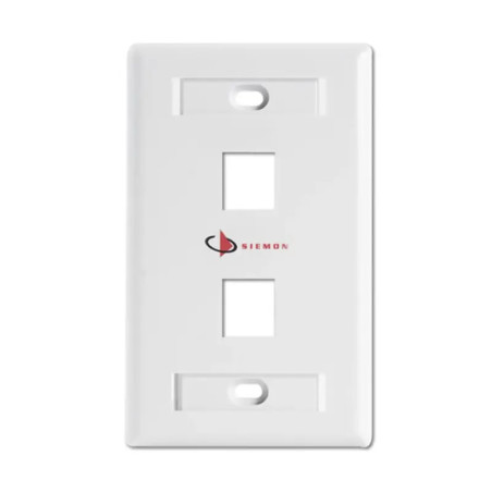 Placa de pared Keystone de 2 salidas, color blanco