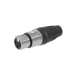 Conector hembra XLR de 3 núcleos con carcasa