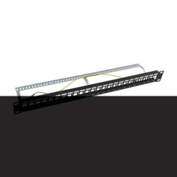 Patch panel modular Blindado STP de 24 puertos, co