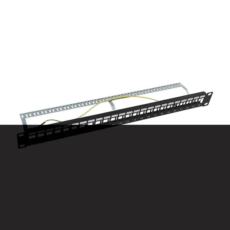 Patch panel modular Blindado STP de 24 puertos, co Patch panel modular Blindado STP de 24 puertos, co