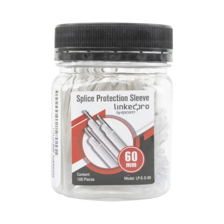 Bote con 100 Mangas para fusión de fibra óptica de