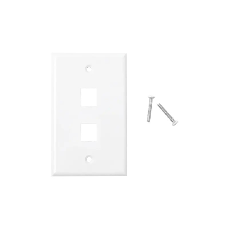 Placa de pared de 2 puertos, Keystone, Color Placa de pared de 2 puertos, Keystone, Color