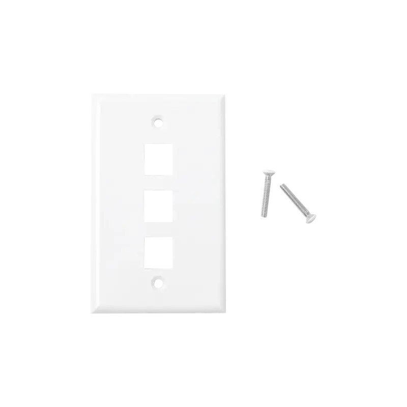 Placa de pared de 3 puertos, Keystone, Color Placa de pared de 3 puertos, Keystone, Color