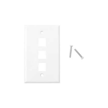 Placa de pared de 3 puertos, Keystone, Color