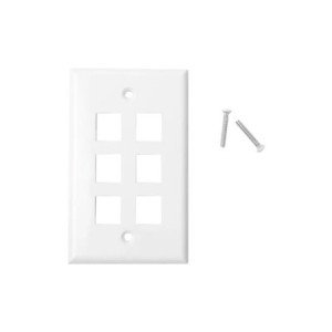 Placa de pared de 6 puertos, Keystone, Color