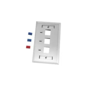 Placa de pared, de 3 puertos, Keystone, con e