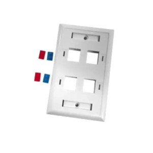 Placa de pared de 4 puertos, Keystone, con es