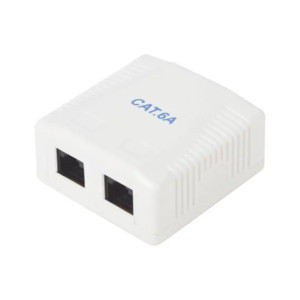 Caja de pared con 2 puertos, incluye 2 jacks