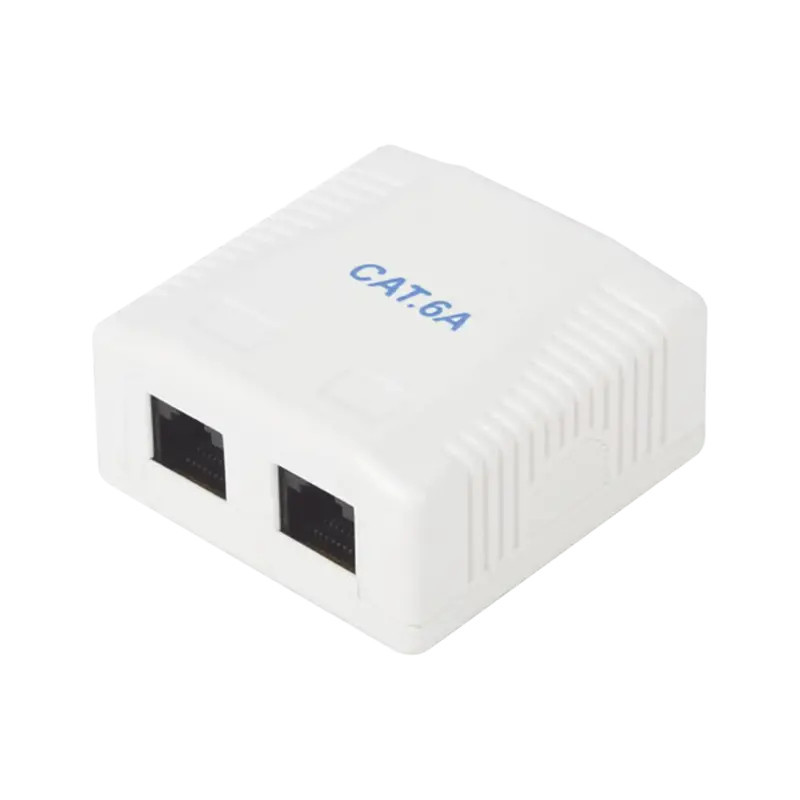 Caja de pared con 2 puertos, incluye 2 jacks Caja de pared con 2 puertos, incluye 2 jacks