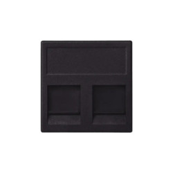 Módulo Color Grafito con 2 Espacios para Jacks Key