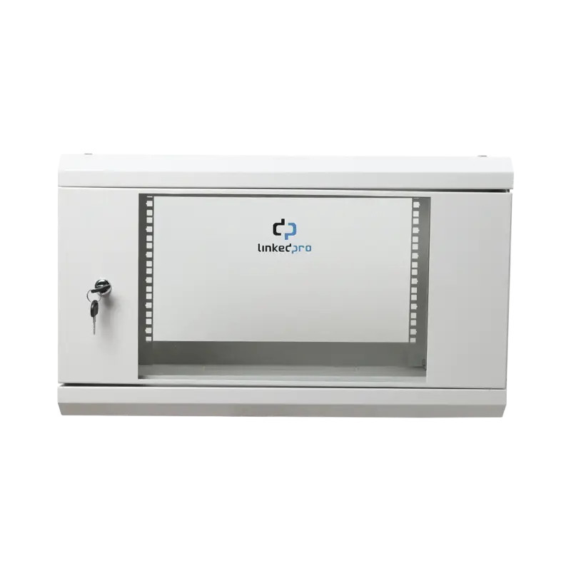 Gabinete de Pared de 6U con Puerta de Cristal Temp Gabinete de Pared de 6U con Puerta de Cristal Temp
