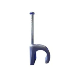 Grapa para cable redondo de 10mm color gris 100pzs