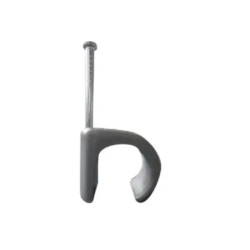 Grapa para cable redondo de 14mm color gris 100pzs