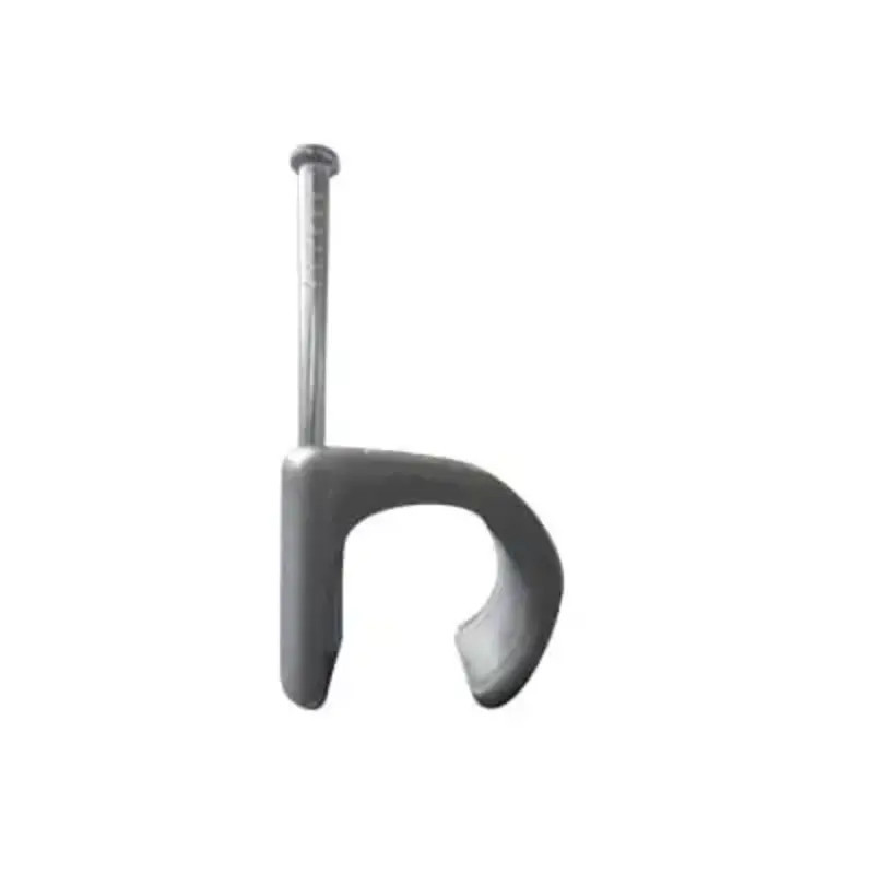 Grapa para cable redondo de 14mm color gris 100pzs Grapa para cable redondo de 14mm color gris 100pzs