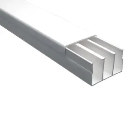 Canaleta sin troquel con tapa color blanco de PVC