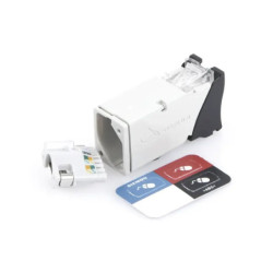 Jack Z-MAX Cat6A, Blindado, Montaje híbrido en Pla