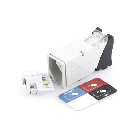 Jack Z-MAX Cat6A, Blindado, Montaje híbrido en Pla