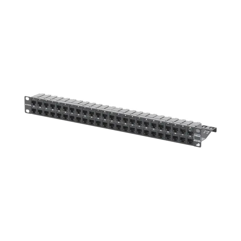 Patch Panel Z-MAX de 48 puertos, Blindado, Precarg Patch Panel Z-MAX de 48 puertos, Blindado, Precarg