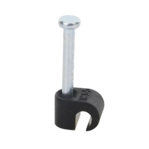 Grapa negra para Fibra óptica redonda de 3 mm