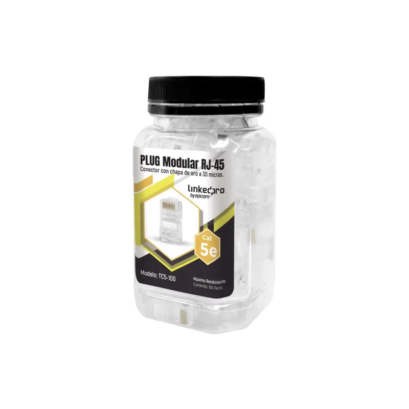 Bote con 100 Piezas de Plug Modular RJ45 Cat5