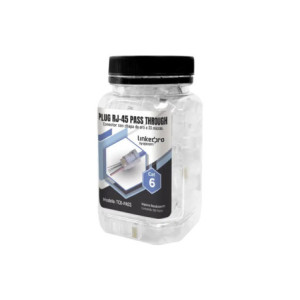 Bote con 100 Plugs Pass through RJ45 Cat6 sin