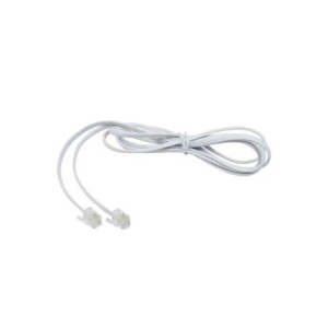 Cable telefónico RJ11, plano, color blanco, 1