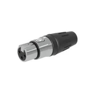 Conector hembra XLR de 3 núcleos con carcasa de ac Conector hembra XLR de 3 núcleos con carcasa de ac