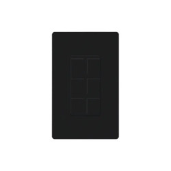 Placa de 6 puertos color negro