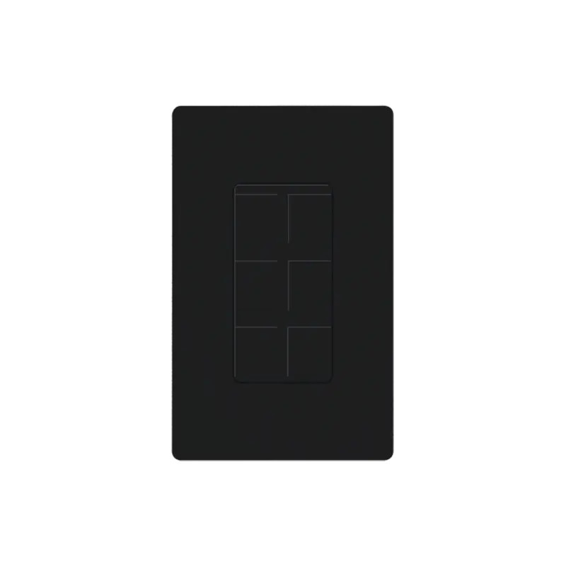 Placa de 6 puertos color negro Placa de 6 puertos color negro