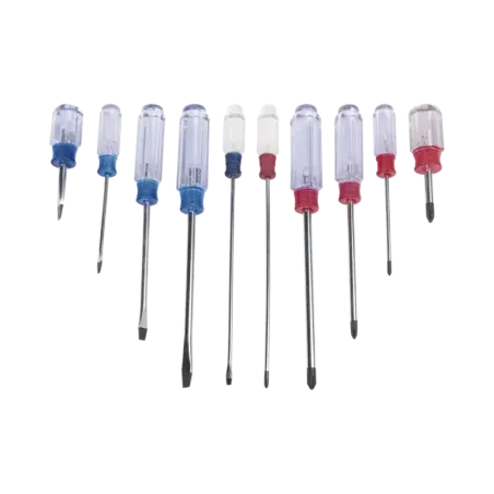 Juego de 10 Desarmadores Mango Plástico Uso Ligero