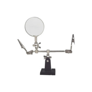 Soporte con lupa y dos brazos con clip Ideal