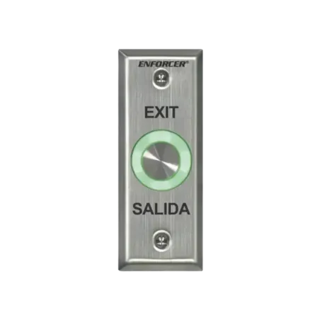 Botón de Salida con Aro Iluminado Color Verde y Ro