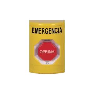Botón de Emergencia en Español, Color Amarillo, Ac