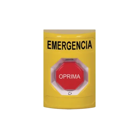 Botón de Emergencia en Español, Color Amarillo, Ac
