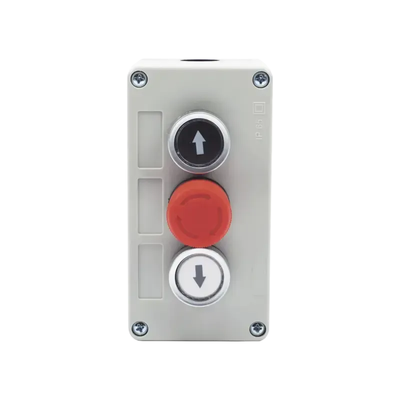 Botonera Triple con Boton de Stop Tipo EnclavadoPa Botonera Triple con Boton de Stop Tipo EnclavadoPa