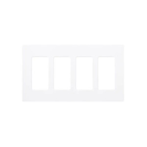 Placa de pared 4 espacios, color blanco, para