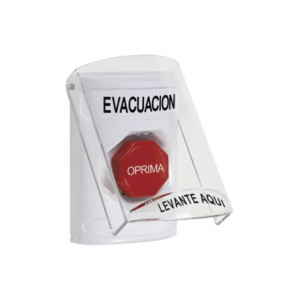 Boton de Evacuacion Texto en Español Tapa P