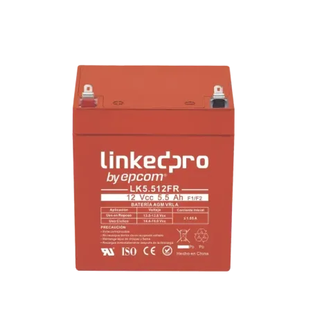 Batería 12 V5.5 AhULTecnología AGMVida útil promed