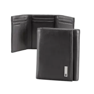 Cartera Athens Negra de Piel con Compartimento de