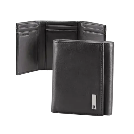 Cartera Athens Negra de Piel con Compartimento de