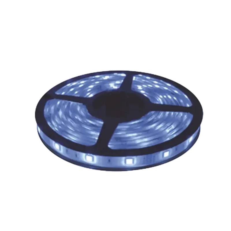 Tira Led de 5 mColor Azul /Uso InteriorPotencia 15 Tira Led de 5 mColor Azul /Uso InteriorPotencia 15