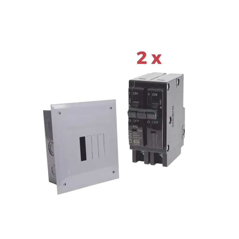 Kit Centro de Carga 4P para empotrar con 2 Interru Kit Centro de Carga 4P para empotrar con 2 Interru