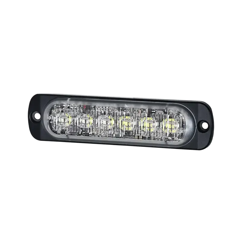 Luz Auxiliar de 12 LED, Rojo/Azul, SAE, Bisel Negr