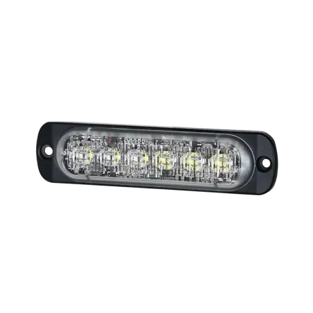 Luz Auxiliar de 12 LED, Rojo/Azul, SAE, Bisel Negr